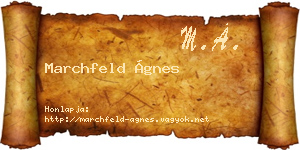 Marchfeld Ágnes névjegykártya